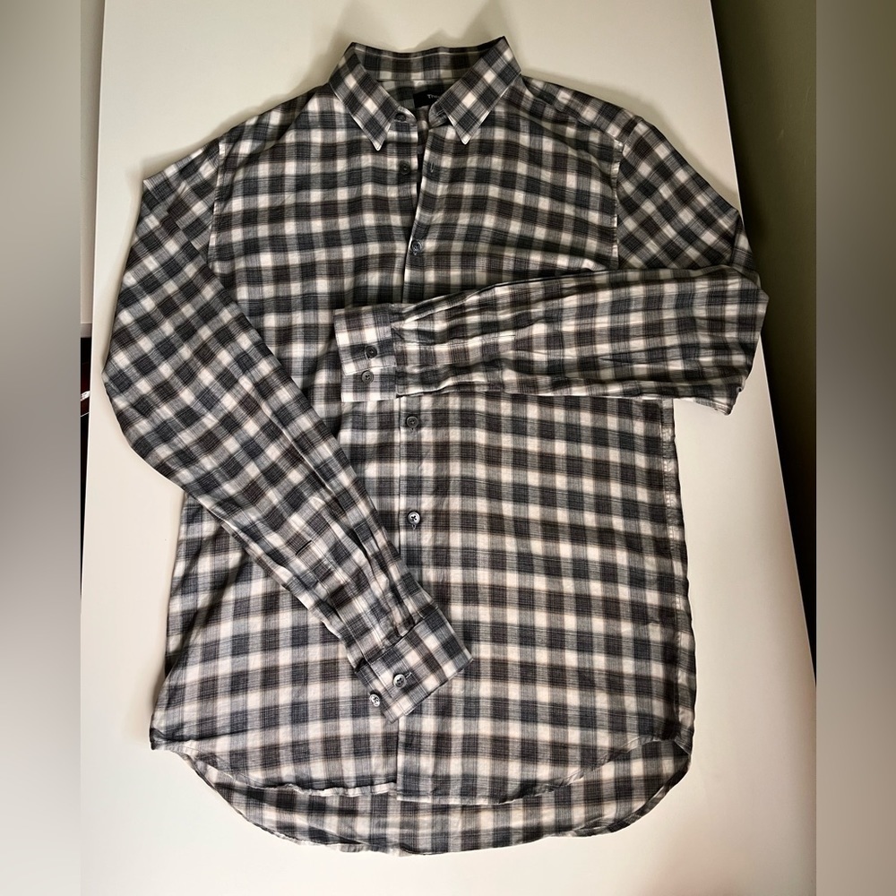 THEORY| IRVING CHECKED COTTON SHIRT
